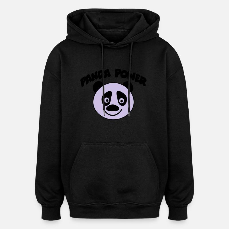 panda - Oversized Unisex Hoodie - Schwarz