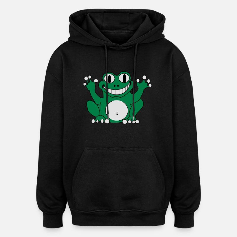Funny frog - Oversized Unisex Hoodie - black