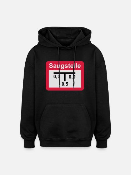 Saugstelle - Oversized Unisex Hoodie - Schwarz