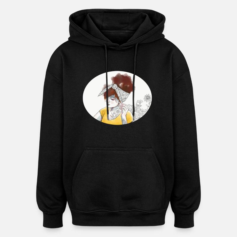 Hairstyle 1 - Oversized Unisex Hoodie - Schwarz