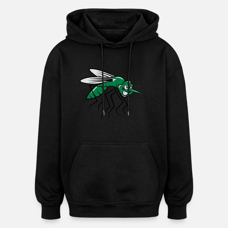 Mosquito bande dessinée drôle - Sweat à capuche oversize unisexe - noir
