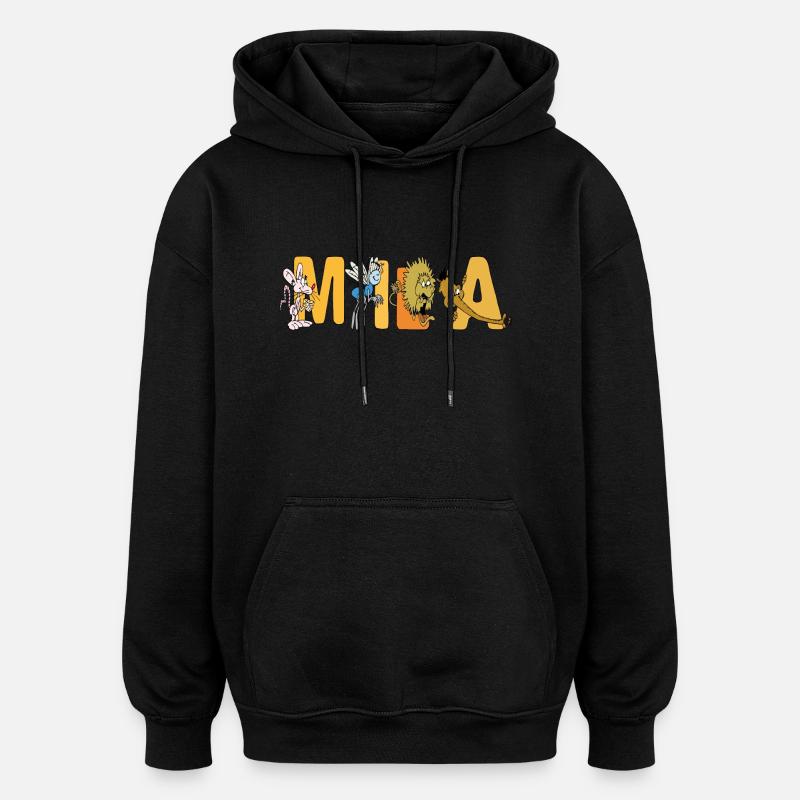 Mila - Sweat à capuche oversize unisexe - noir