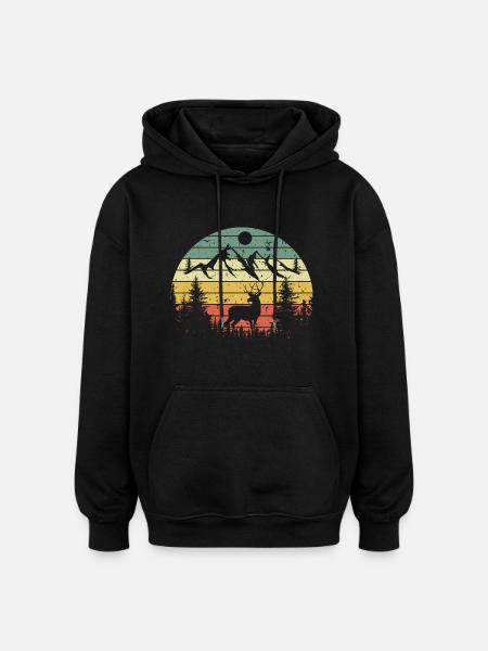 CHASSEUR DE CERF - Oversized Unisex Hoodie - black