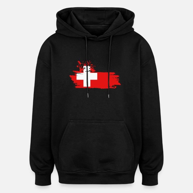 Schweiz - Oversized Unisex Hoodie - Schwarz