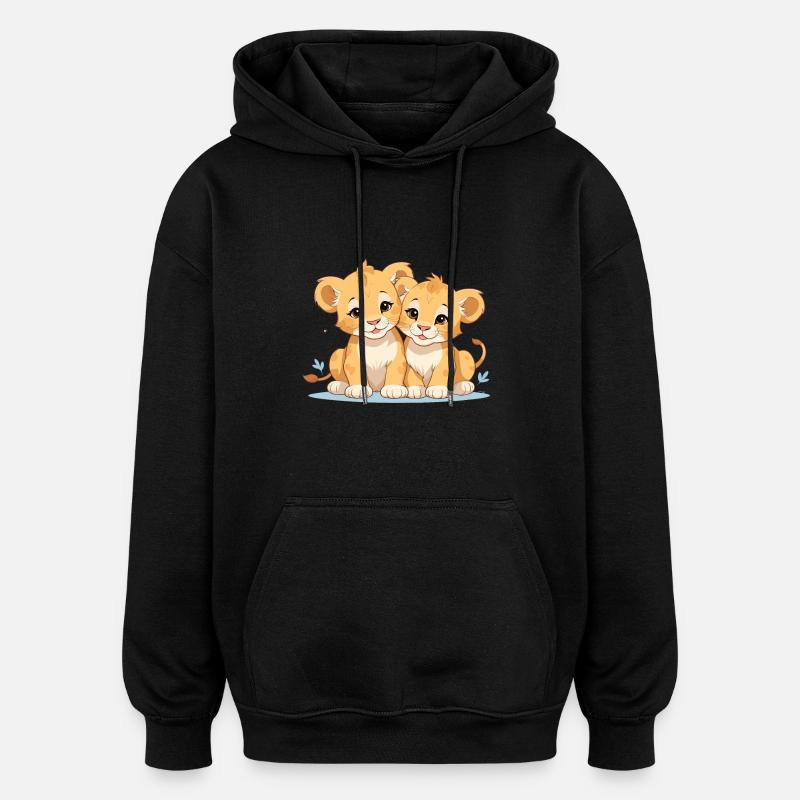 Lionceaux - Sweat à capuche oversize unisexe - noir