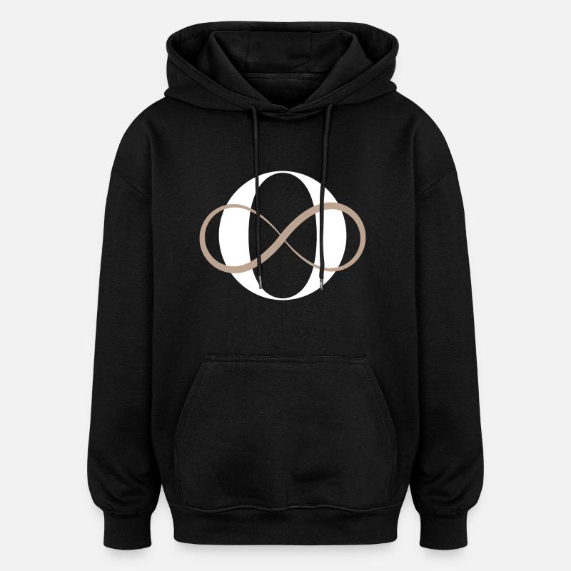 Lettre o infinie - Sweat à capuche oversize unisexe - noir