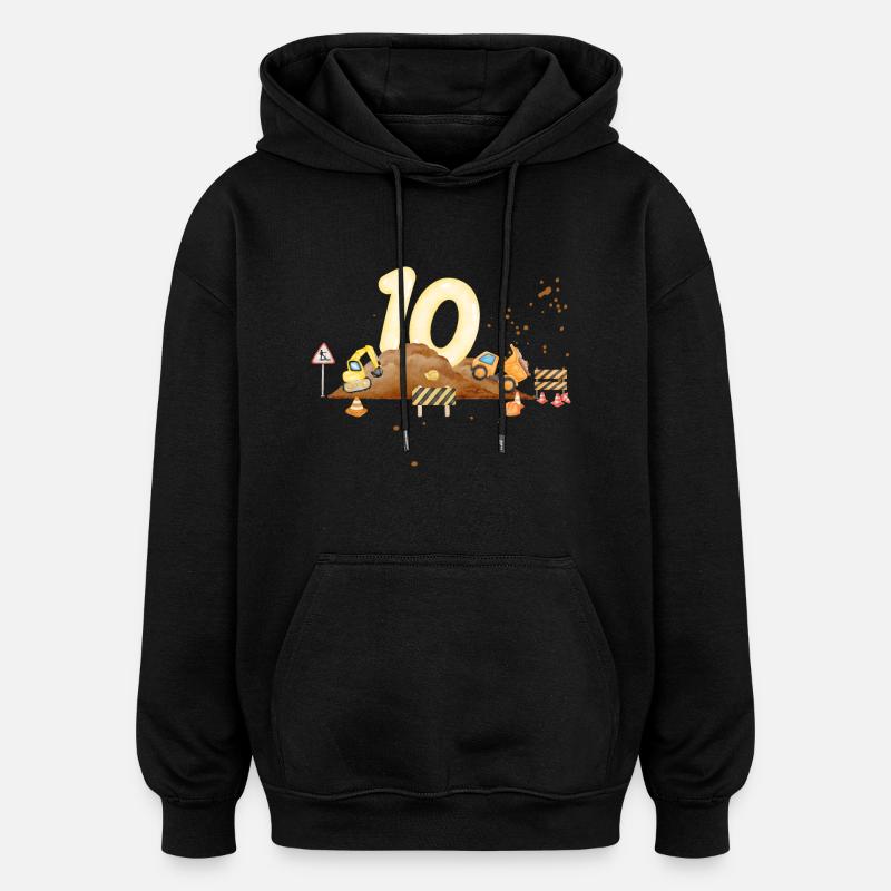 10-jähriges Jubiläum Baustelle - Oversized Unisex Hoodie - Schwarz