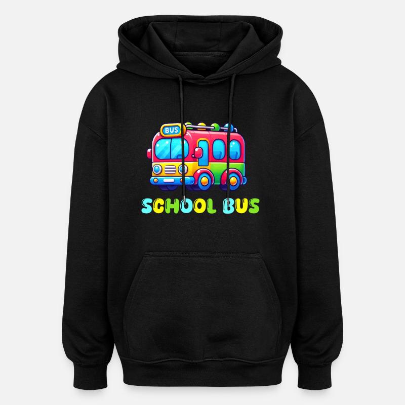 École de bus - Sweat à capuche oversize unisexe - noir