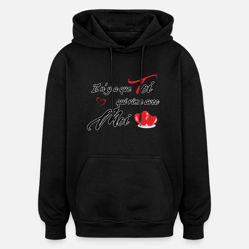 sain valentin - Sweat à capuche oversize unisexe - noir