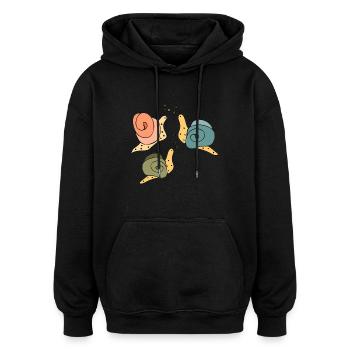 Schnecken - Oversized Unisex Hoodie - Schwarz - Vorne - Noah (186cm)