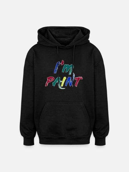JEG ER MALING - JEG ELSKER AT FINGERMALE – FINGERMALING - Oversize unisex hoodie - sort
