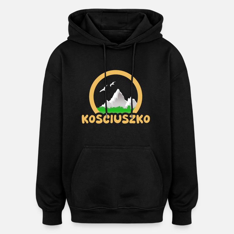 Kosciuszko - Sweat à capuche oversize unisexe - noir