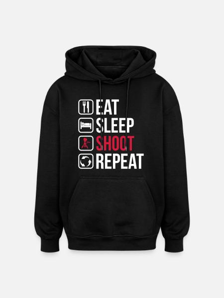 Eat Sleep Shoot Repeat - Oversized Unisex Hoodie - black