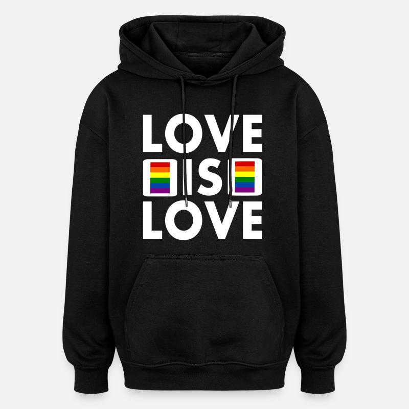 Love is love - Sweat à capuche oversize unisexe - noir