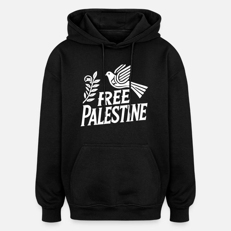Free palestine - Sweat à capuche oversize unisexe - noir