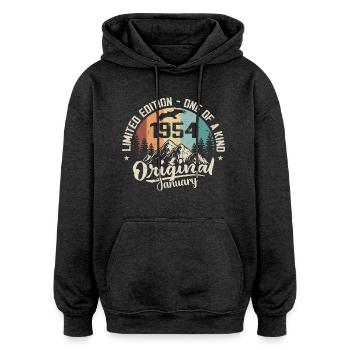Januar 1954 Originales Geburtstagsgeschenk 71 Jahre alt - Oversized Unisex Hoodie - Anthrazit - Vorne - Noah (186cm)