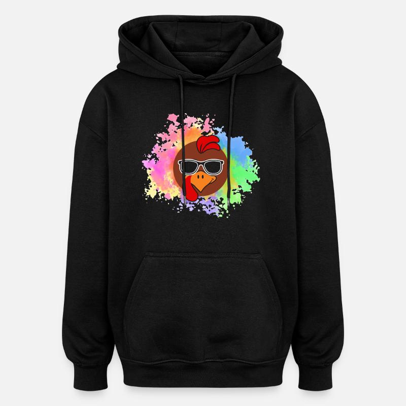 Hühner Hahn Truthahn - Oversized Unisex Hoodie - Schwarz
