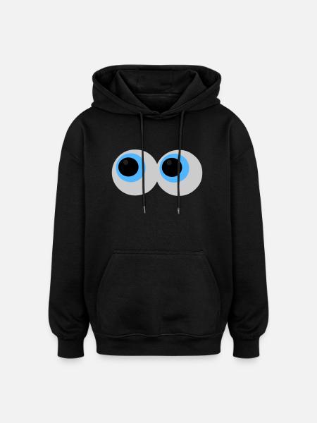 Yeux - Sweat à capuche oversize unisexe - noir