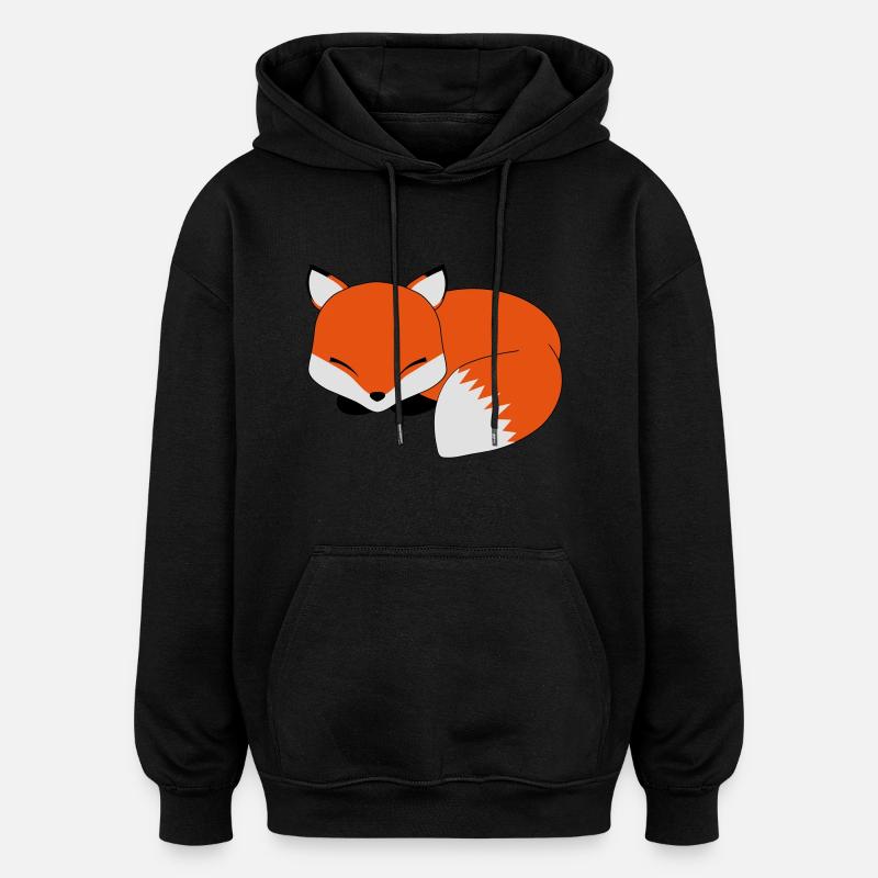 fox Sleeping - Sweat à capuche oversize unisexe - noir