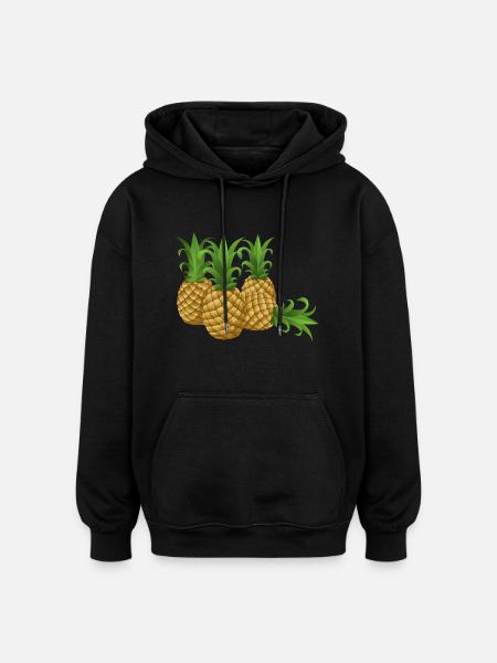 Ananas - Oversized Unisex Hoodie - Schwarz