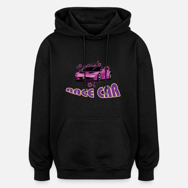 Voiture de course - Sweat à capuche oversize unisexe - noir