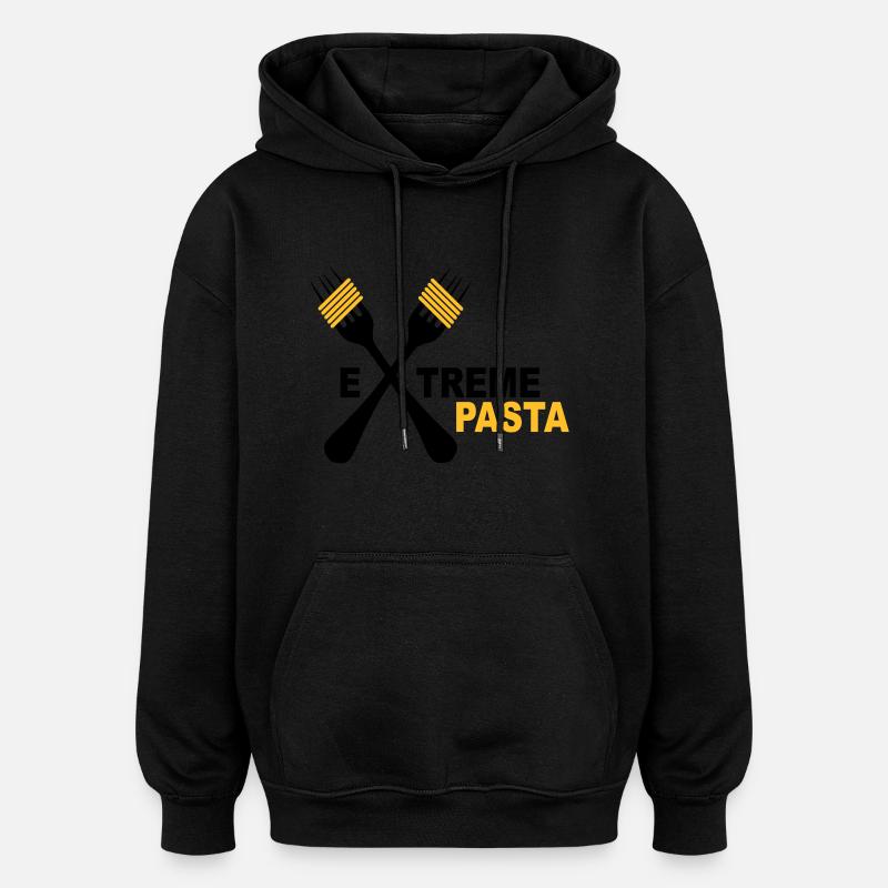 Pasta - Sweat à capuche oversize unisexe - noir