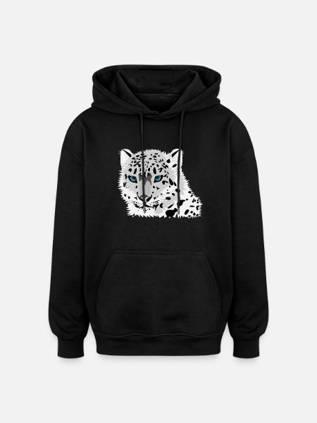 POLAR TIGER - Oversized Unisex Hoodie - Schwarz