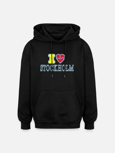 STOCKHOLM - Oversized Unisex Hoodie - Schwarz