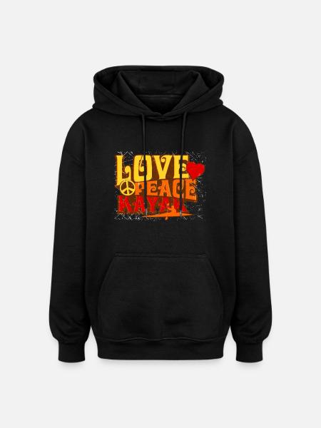 Love Peace Kayak - Oversized Unisex Hoodie - black