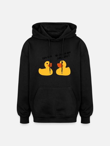 Duck - Oversized Unisex Hoodie - black