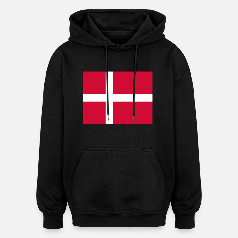 Drapeau du Danemark - Sweat à capuche oversize unisexe - noir