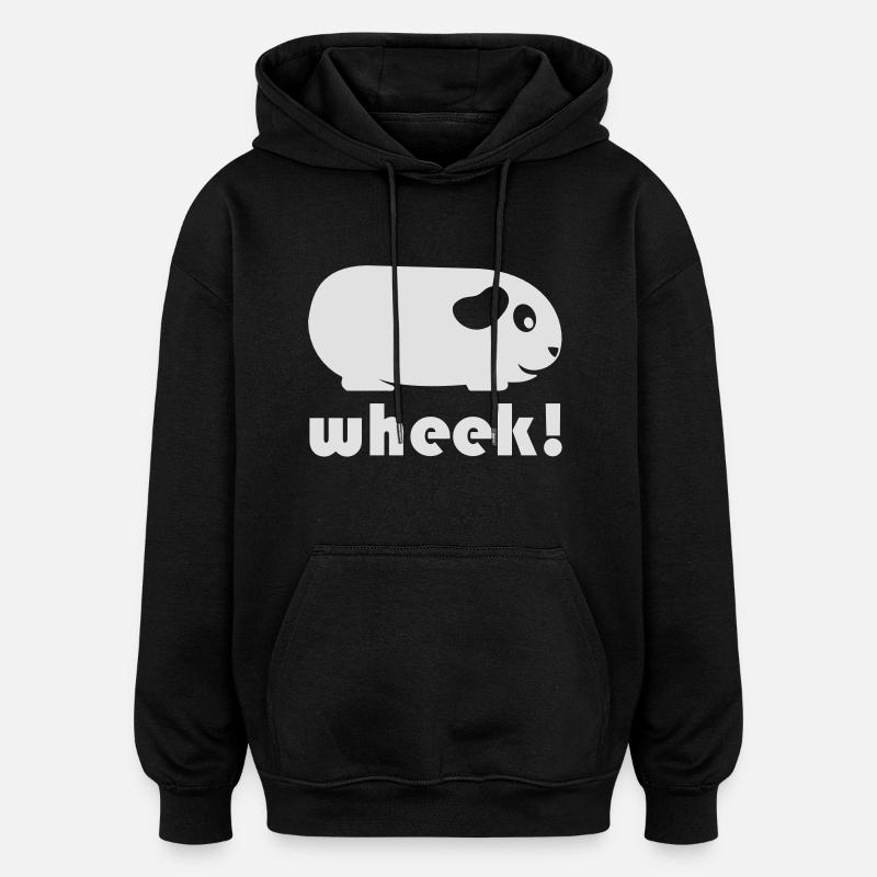 Simple Guinée Pig (Wheek!) - Sweat à capuche oversize unisexe - noir