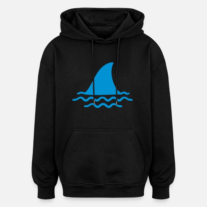 Requin - Sweat à capuche oversize unisexe - noir