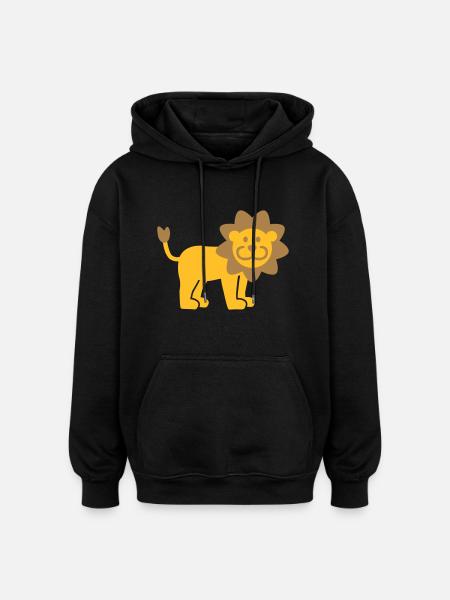 Lion - Sweat à capuche oversize unisexe - noir