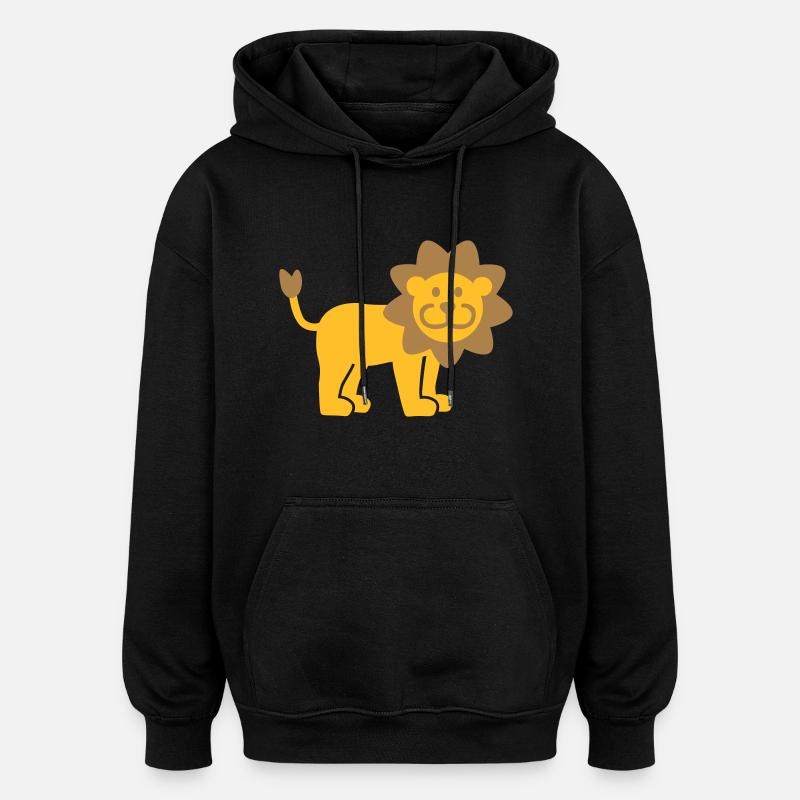 Lion - Sweat à capuche oversize unisexe - noir