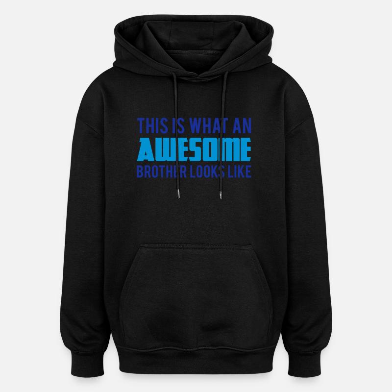 Brother - Sweat à capuche oversize unisexe - noir