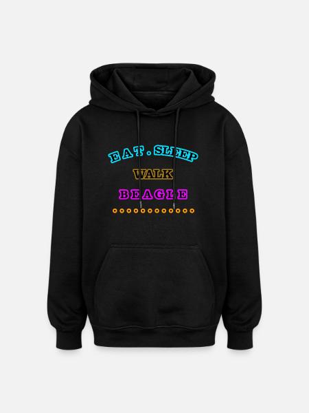 Eat, Sleep, Walk, Beagle - Oversized Unisex Hoodie - black