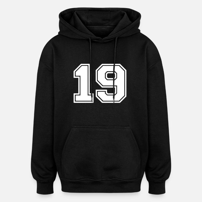 19 - Sweat à capuche oversize unisexe - noir