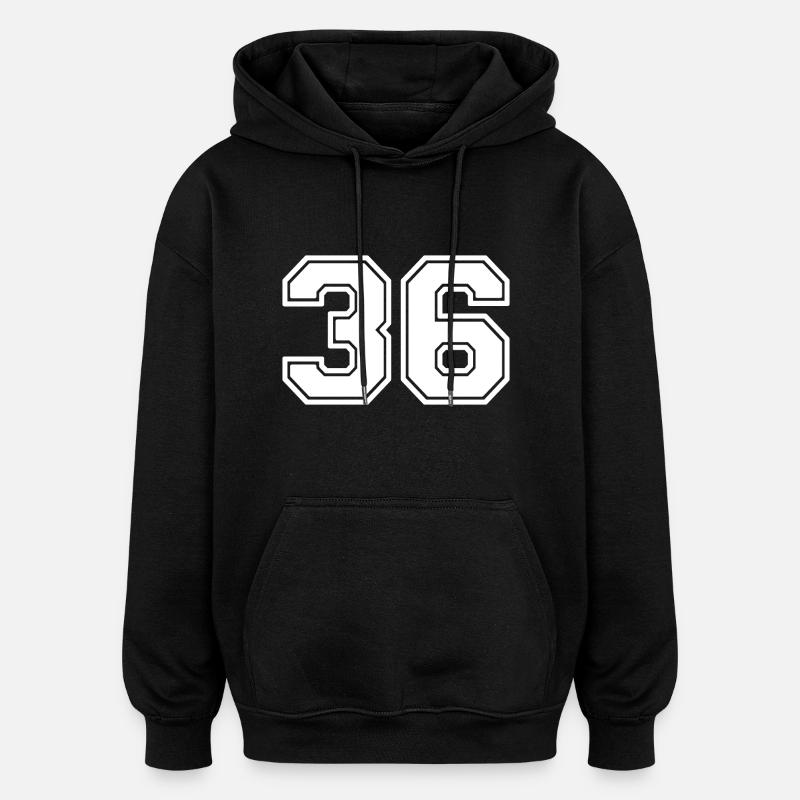 36 - Sweat à capuche oversize unisexe - noir