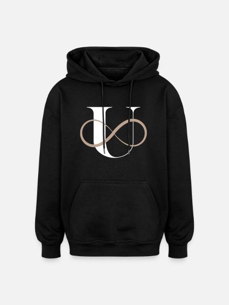 Infinite Letter u - Oversized Unisex Hoodie - black