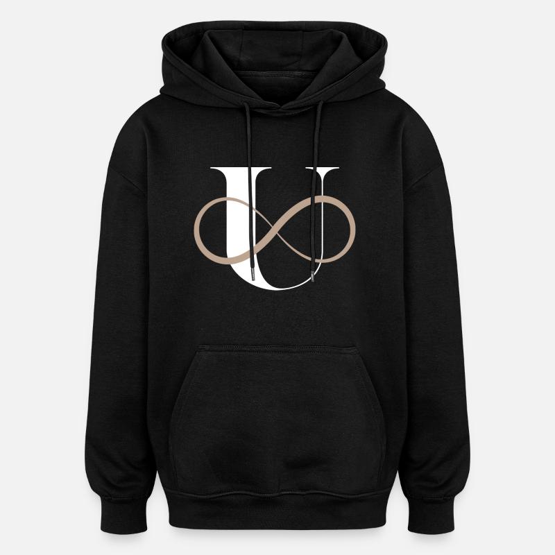 Lettre u infinie - Sweat à capuche oversize unisexe - noir