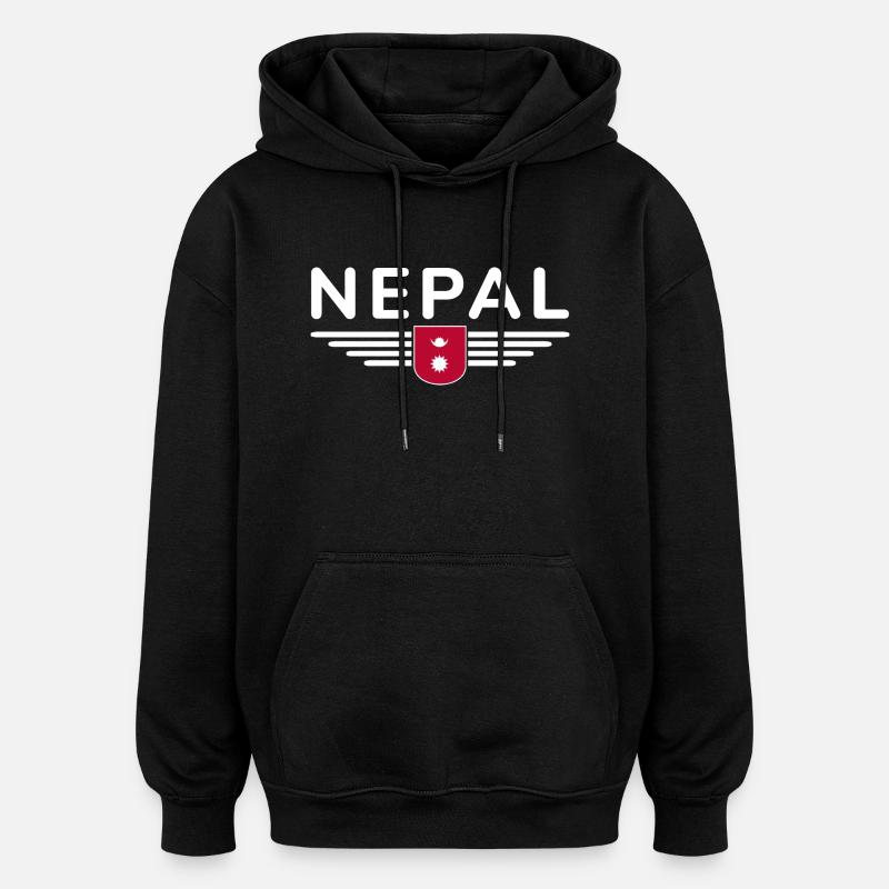 Design Népal – Aventure himalayenne - Sweat à capuche oversize unisexe - noir