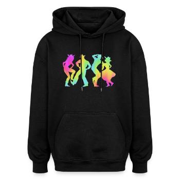 Square Dance - Oversized Unisex Hoodie - black - Front - Noah (186cm)