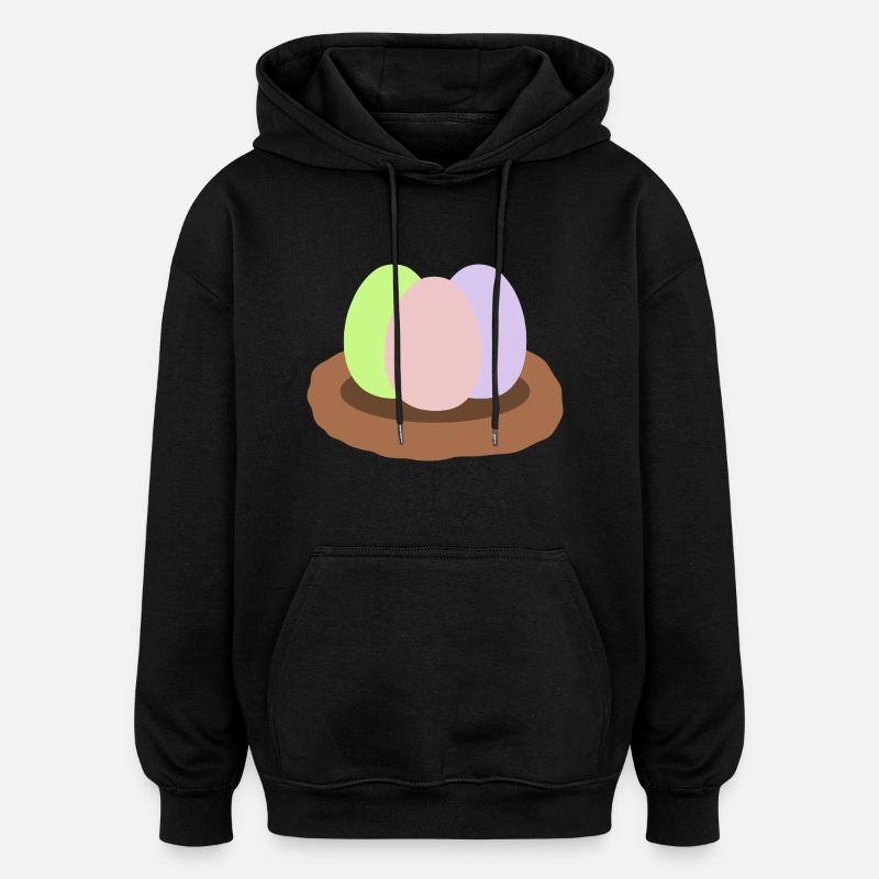 Oeufs de Pâques - Sweat à capuche oversize unisexe - noir