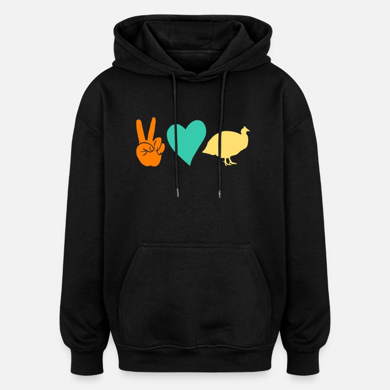Poules Coq Pintade - Sweat à capuche oversize unisexe - noir