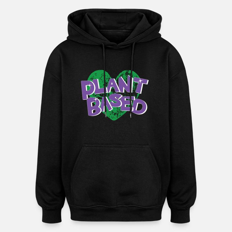 Plant based Herz - Oversized Unisex Hoodie - Schwarz