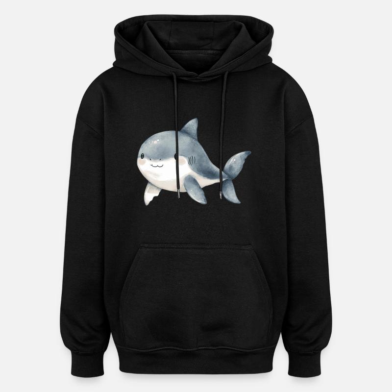 kleiner Hai - Oversized Unisex Hoodie - Schwarz