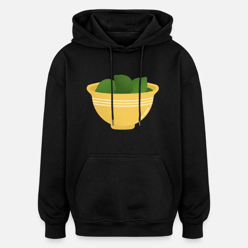 Bol de citrons verts - Sweat à capuche oversize unisexe - noir