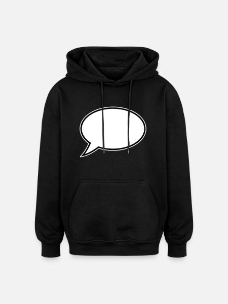 Speech Bubble Design - Oversized Unisex Hoodie - black