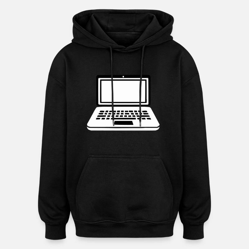 laptop - Oversized Unisex Hoodie - black